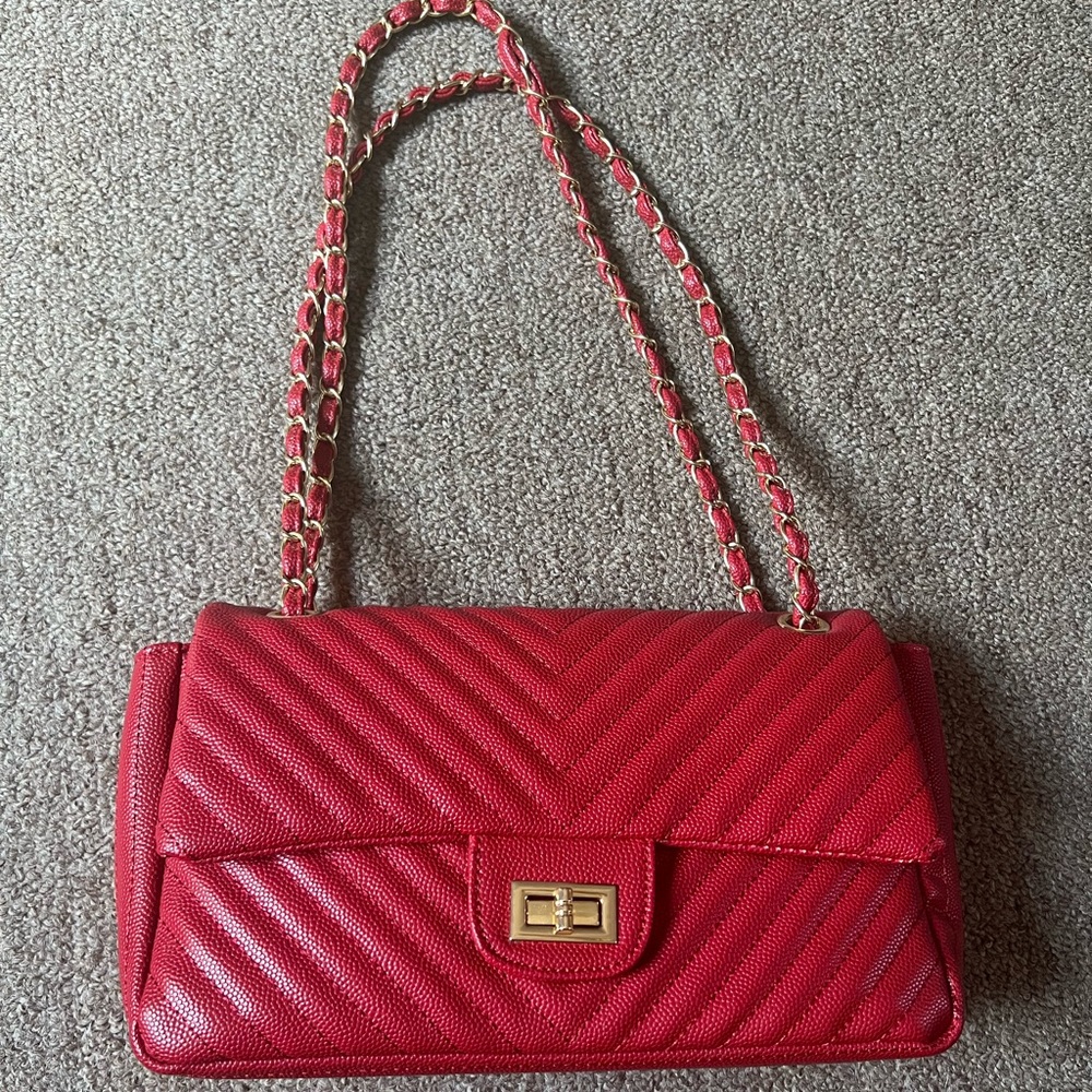 Quilted red purse